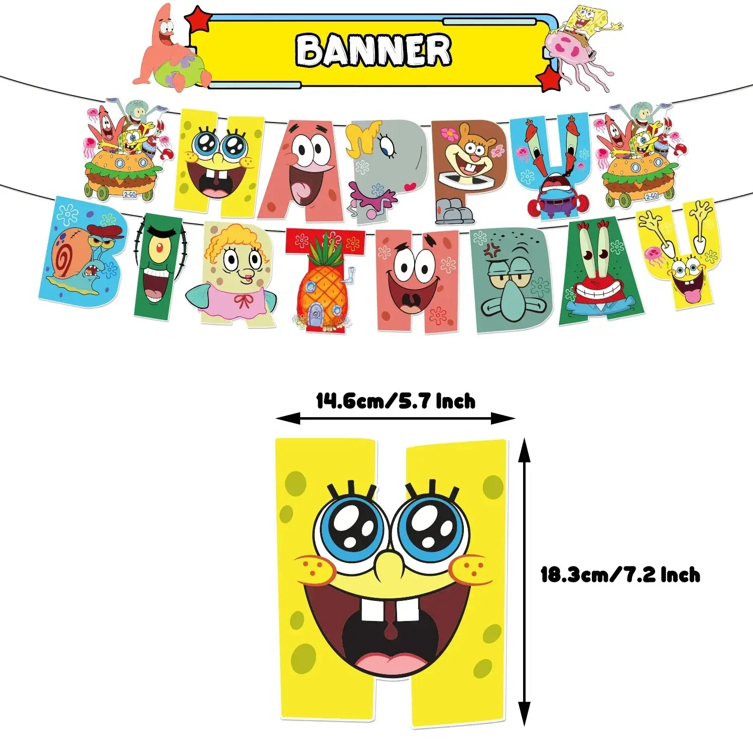 SpongeBob Birthday Banner Party Decor
